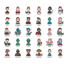 Tale Characters , Thin Line And Pixel Perfect Icons