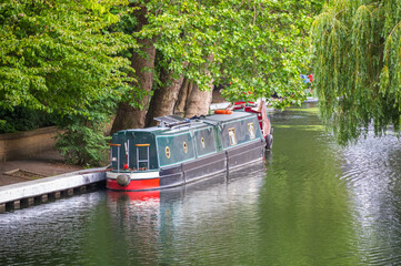 Traditional houseboats in Little Venice in London