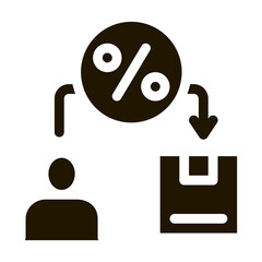 Poster - Man Save Percent Icon Vector Glyph Illustration