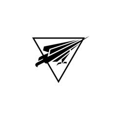 Poster - abstract falcon logo black and white