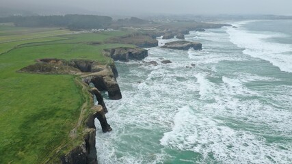 Praia as Catedrais desde el aire