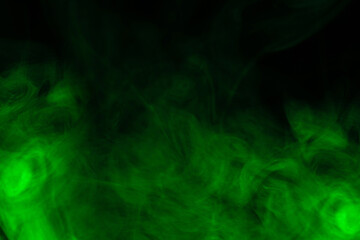 Green steam on a black background.