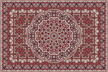 Rich persian colored carpet ethnic pattern.