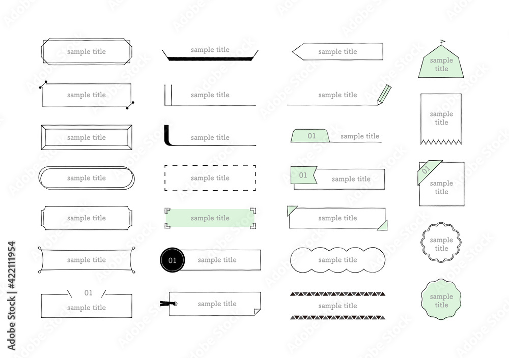 手描きフレーム ペン 墨溜まり イラストセット C シンプルでかわいい素材 Obrazy Fototapety Plakaty Bajeczneobrazy Pl