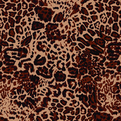 Wall Mural - Abstract animal skin leopard seamless pattern design. Jaguar, leopard, cheetah, panther fur. Seamless camouflage background for fabric, textile, design, cover, wrapping.