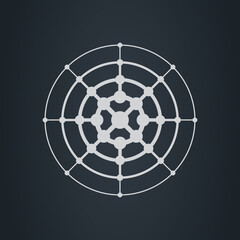 Poster - modern stylish logo. design element with circles and lines. vector logotype template. grid structure