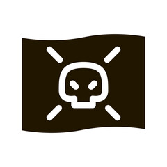 Wall Mural - Pirate Flag Icon Vector Glyph Illustration