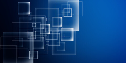 Leinwandbilder - Abstract Gradient Blue squares background 