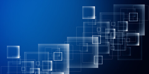 Leinwandbilder - Abstract Gradient Blue squares background 