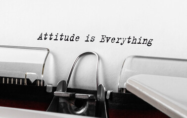 Poster - Text Attitude is Everything typed on retro typewriter