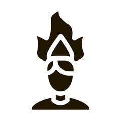 Sticker - Burning Man Head Icon Vector Glyph Illustration