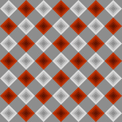 Poster - Rhombuses Orange White. Modification. Vector Pattern. Simple Oilcloth.