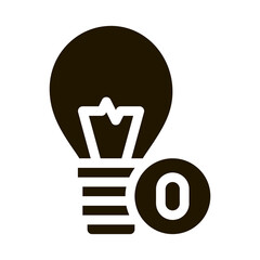 Poster - Lightbulb Lamp Icon Vector Glyph Illustration
