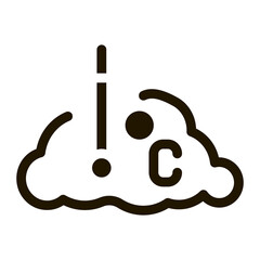 Poster - Temperature Cloud Icon Vector Glyph Illustration