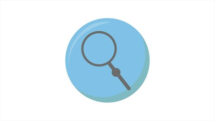 Poster - Search button icon with magnifying glass. Motion design