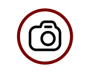 Poster - No camera vector icon.  Editable stroke. Linear style sign for use on web design and mobile apps, logo. Symbol illustration. Pixel vector graphics - Vector