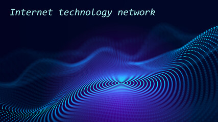 Poster - Grid of internet technologies. Abstract background with cobwebs. Large amount of data. 3d rendering.