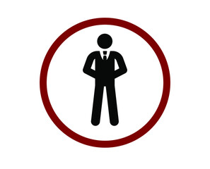 Poster - No bodyguard sign vector icon.  Editable stroke. Linear style sign for use on web design and mobile apps, logo. Symbol illustration. Pixel vector graphics - Vector