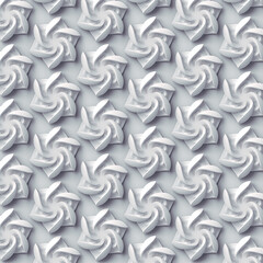 Aufkleber - Pattern of geometric stylized white flowers. Modern design element. 3d rendering illustration