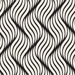 Wall Mural - seamless pattern with geometric waves. endless stylish texture. ripple monochrome background.