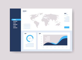 Poster - infographic dashboard template with graph statistics data analysis information graphic financial administration