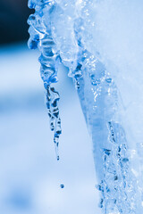 Sticker - icicles sparkling white with water drops ice hanging down