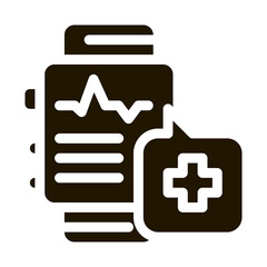 Poster - Heartbeat Watch Icon Vector Glyph Illustration