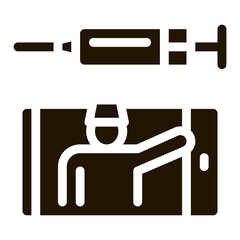 Poster - Doctor Syringe Icon Vector Glyph Illustration