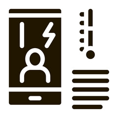 Poster - Temperature Phone Icon Vector Glyph Illustration