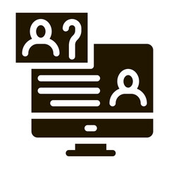 Poster - Message On Display Icon Vector Glyph Illustration