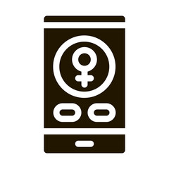 Poster - Phone Call Female Icon Vector Glyph Illustration
