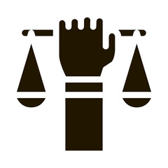 Poster - Hand Hold Scales Icon Vector Glyph Illustration