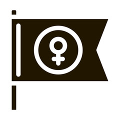 Poster - Female Mark Flag Icon Vector Glyph Illustration