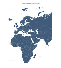 a detailed map of europe-africa. europe-africa map vector with country and capital name.