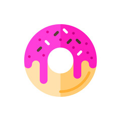 Donut, Doughnut Flat Icon Logo Illustration Vector Isolated. Fast Food and Restaurant Icon-Set. Suitable for Web Design, Logo, App, and Upscale Your Business.