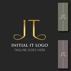 Wall Mural - illustration vector graphic initial IT letter logo best for branding and TI icon