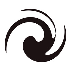 Aufkleber - Cyclical circle, helix, volute element. Concentric shape with rotation, centrifuge, gyration effect. Twist, swirl vector illustration