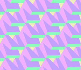 Poster - Spring seamless geometric pattern with the image of architecture, construction, blocks. Vector design for web banner, business presentation, brand package, fabric, print, wallpaper, postcard.