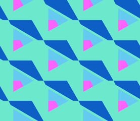 Poster - Spring seamless geometric pattern with the image of architecture, construction, blocks. Vector design for web banner, business presentation, brand package, fabric, print, wallpaper, postcard.