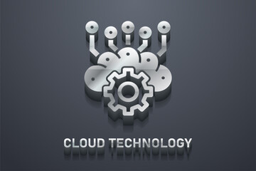 Poster - cloud technology icon. 3d vector illustration.