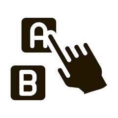 Poster - Pointing Letter Icon Vector Glyph Illustration