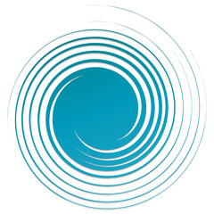 Poster - Revolved whirlpool, whirlwind design element. Radial shape with rotation, gyre effect. Curvy burst lines