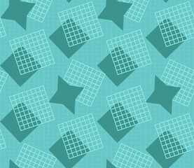 Poster - Spring seamless geometric pattern with the image of squares, grids, circles. Vector design for web banner, business presentation, brand package, fabric, print, wallpaper, postcard.