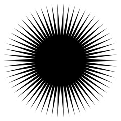 Poster - Starburst, sunburst shape. Abstract glitter, glimmer, flash shape, element. Radial, radiating clip-art