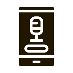 Poster - Phone Recording Icon Vector Glyph Illustration