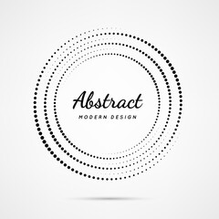 Poster - circle dot frame. circular border with effect halftone. modern faded ring. semitone shape loop. poin