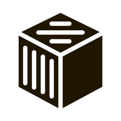 Poster - Refined Cube Icon Vector Glyph Illustration