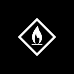 Sticker - Fire flame burn icon isolated on dark background