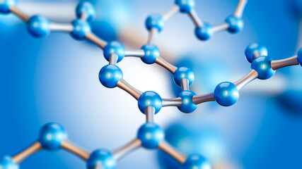 Wall Mural - concept of molecular structure, 3d illustration