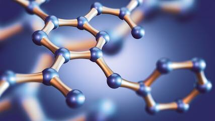Wall Mural - concept of molecular structure, 3d illustration